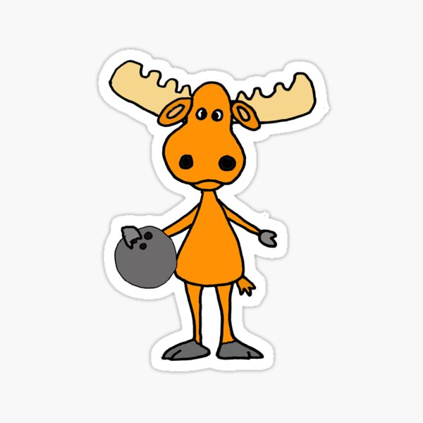 Item preview, Funny Moose Bowling Cartoon designed and sold by Nature's Fancy.