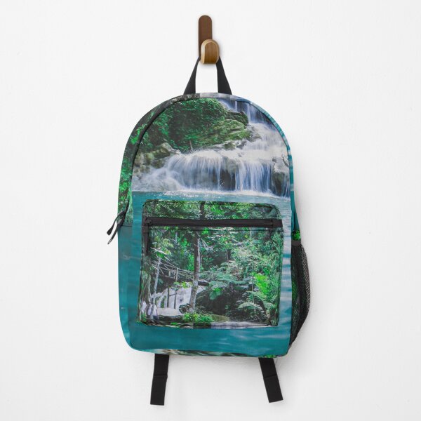 Item preview, Natural greenery waterfall blue lake water Peaceful place designed and sold by Goozy Outfits.