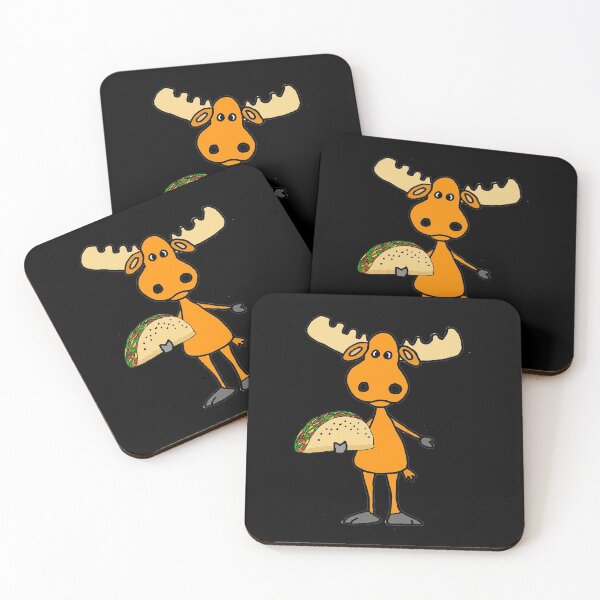 Item preview, Funny Moose eating Taco Cartoon designed and sold by Nature's Fancy.
