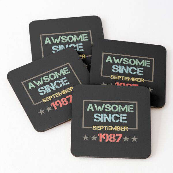 Item preview, Awesome Since September 1987,Funny Birthday Gift Idea for ,Mother's Day,Father's Day,Girlfriend,Boyfriend,Woman,Man,Old 1987,Retro Vintage illustration and Design. designed and sold by Simo-One.