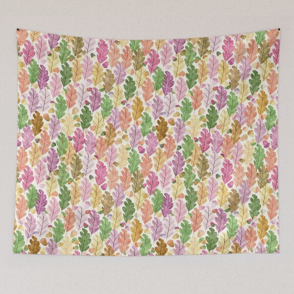 Item preview, Oak leaves with acorns, pastel gouache painted designed and sold by Palifino.