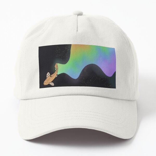 Rainbow Koi Swimming in Space Dad Hat