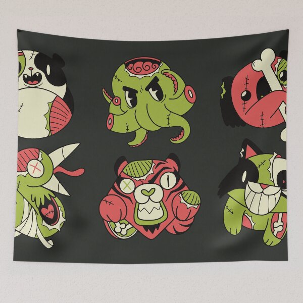 Item preview, Cute Zombie Animals // Koala Octopus Panda Cat Tiger Bird // Funny Halloween Animals designed and sold by SLAG-Creative.
