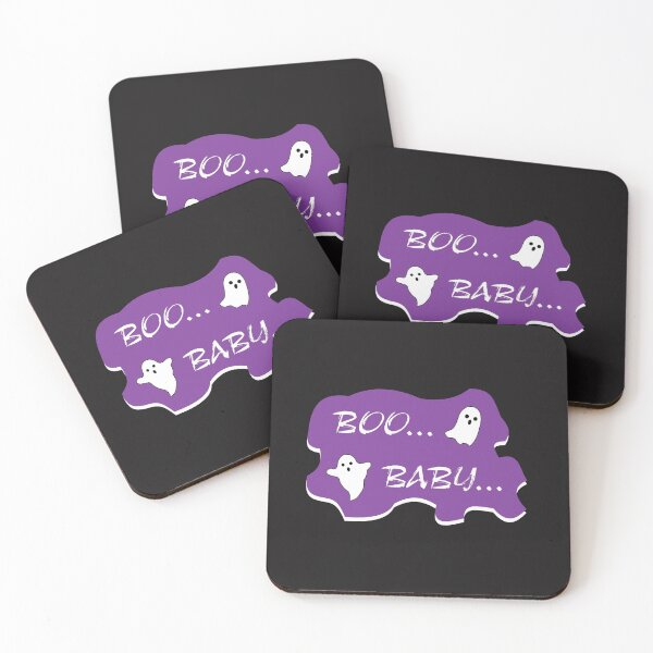 Item preview, Boo...Baby... - Halloween Theme Design - Cute Little Ghosts on Purple BG designed and sold by ThisNThatImages.