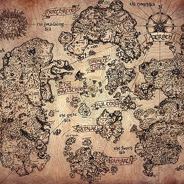 Aperçu de l'œuvre Carte vintage d'Azeroth de World of Warcraft de Pixel Perks