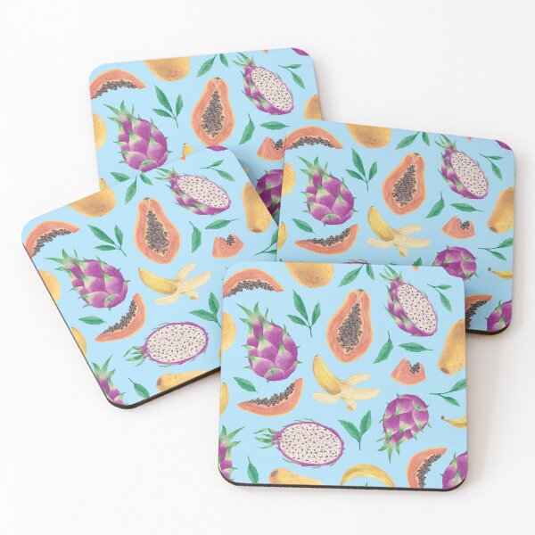 Item preview, Tropical fruit pattern, blue background designed and sold by adrstefanska.