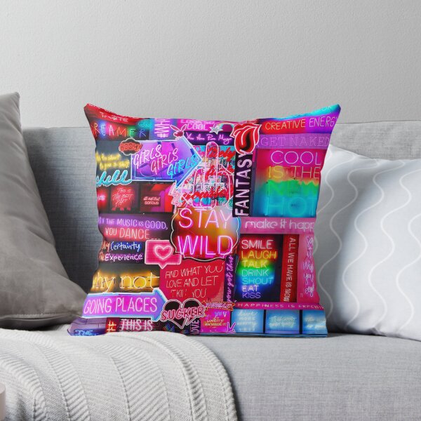 N E O N V I B R A T I O N S Throw Pillow
