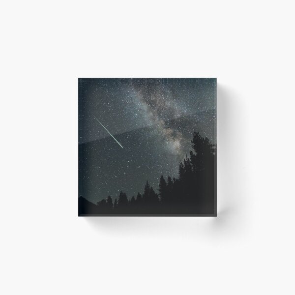 Perseid Meteor Shower and Milky Way 2021 Acrylic Block