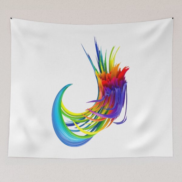 Item preview, Rainbow abstract twisted brush stroke. Bright curl, artistic spiral. designed and sold by tatkhagata.