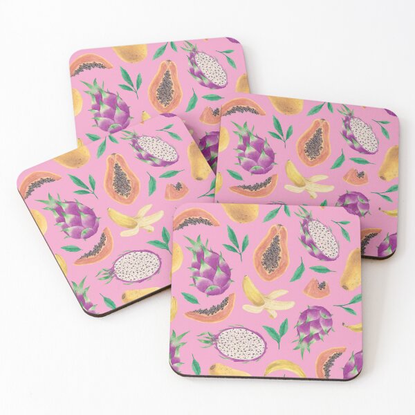 Item preview, Tropical fruit pattern, pink background designed and sold by adrstefanska.