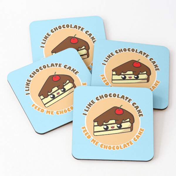 Item preview, Copy of Cute Cartoon Chocolate Cake || Kawaii || I Like Chocolate Cake, Feed Me Chocolate Cake designed and sold by cookingwithten.