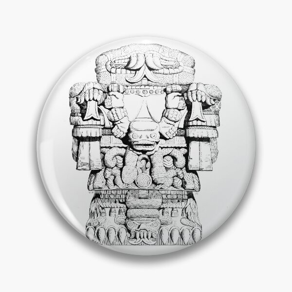 Item preview, Coatlicue Mother of Gods Aztec Statue Line Art designed and sold by signsandsymbols.