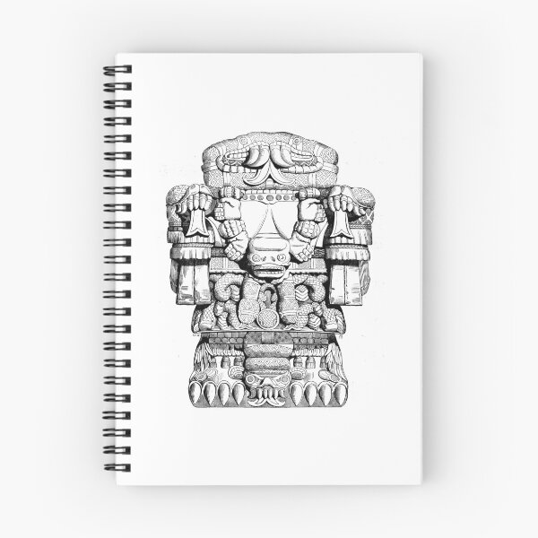 Item preview, Coatlicue Mother of Gods Aztec Statue Line Art designed and sold by signsandsymbols.