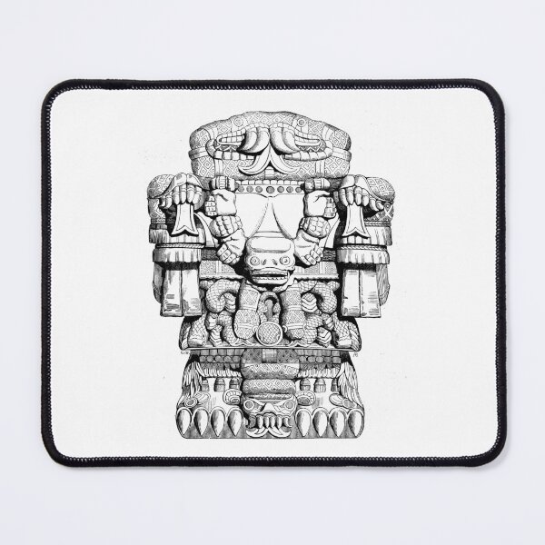 Item preview, Coatlicue Mother of Gods Aztec Statue Line Art designed and sold by signsandsymbols.