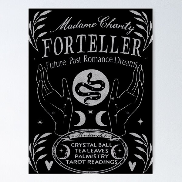 Item preview, Vintage Fortune Teller Sign Hands WIth Astrology Stars Snake With Moon Phases designed and sold by Monica Laipple.