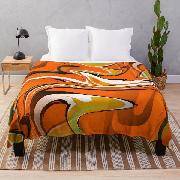 Item preview, trippy marble swirl print orange psychedelic designed and sold by Gossip Rag.