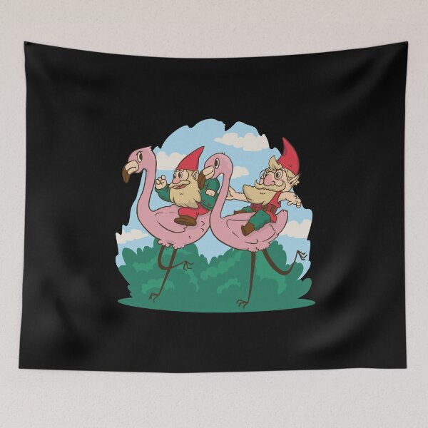 Item preview, Garden Gnomes Racing Flamingos designed and sold by popularthreadz.
