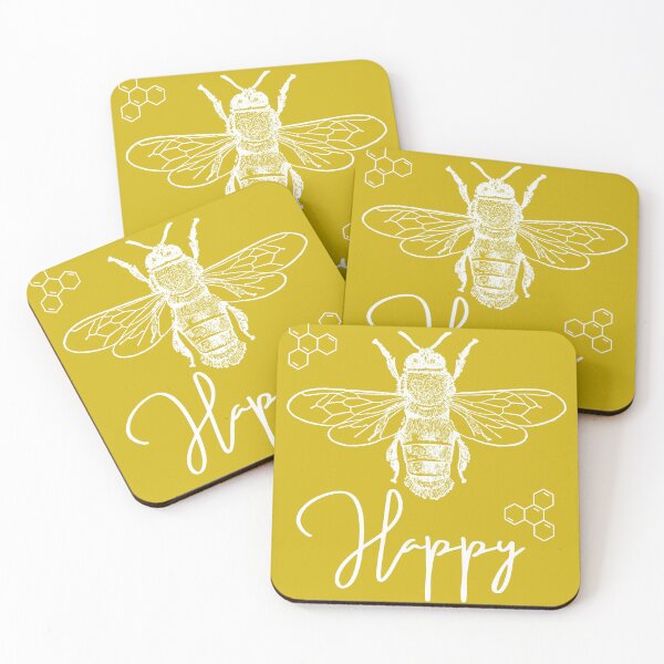 Item preview, Bee Happy (white) designed and sold by BlkBearyDesigns.