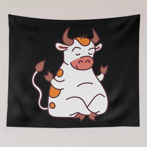 Item preview, Cute Cartoon Cow Meditating designed and sold by Red-ElYoubi.