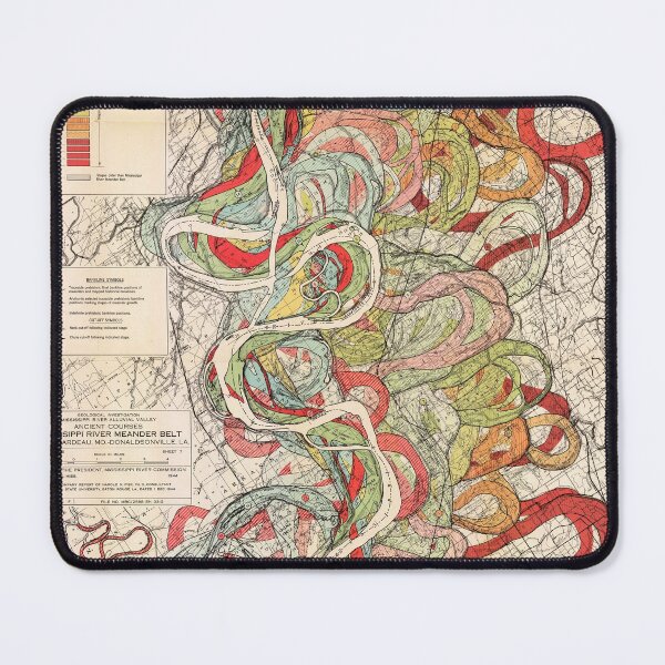 Item preview, Vintage 1944 Map of Meandering Mississippi River #7 designed and sold by Gin  Neko.