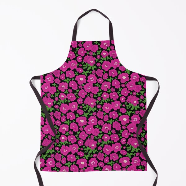 Item preview, Retro Ramblin' Rose Pink and Green on Black Repeat 5748 designed and sold by Art in My Loft.