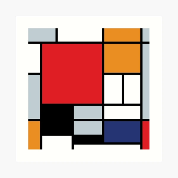 Mondrian Composition With Large Red Plane