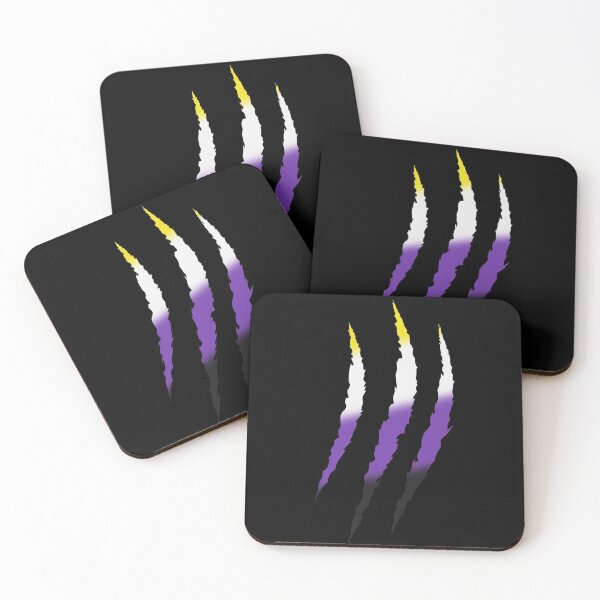 Item preview, Fierce Nonbinary Pride Claw Marks designed and sold by FalcoSkyWolf.