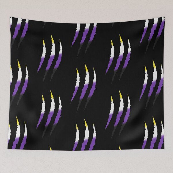 Item preview, Fierce Nonbinary Pride Claw Marks designed and sold by FalcoSkyWolf.