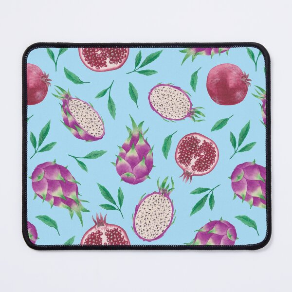 Item preview, Pink tropical fruit pattern, blue background designed and sold by adrstefanska.