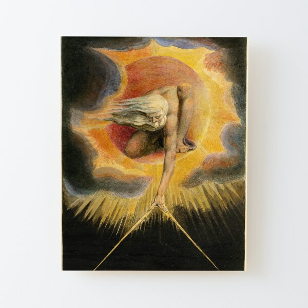 The Ancient of Days is a design by William Blake, originally published as the frontispiece to the 1794 work Europe a Prophecy Wood Mounted Print