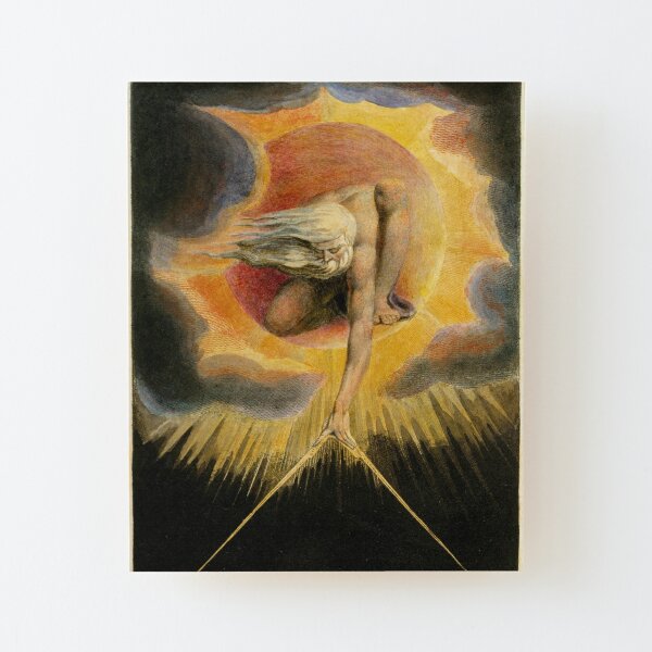 The Ancient of Days is a design by William Blake, originally published as the frontispiece to the 1794 work Europe a Prophecy Wood Mounted Print