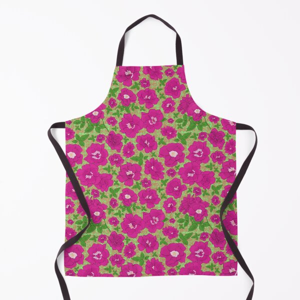 Item preview, Retro Ramblin' Rose Pink and Green on Textured Green Repeat 5748 designed and sold by Art in My Loft.