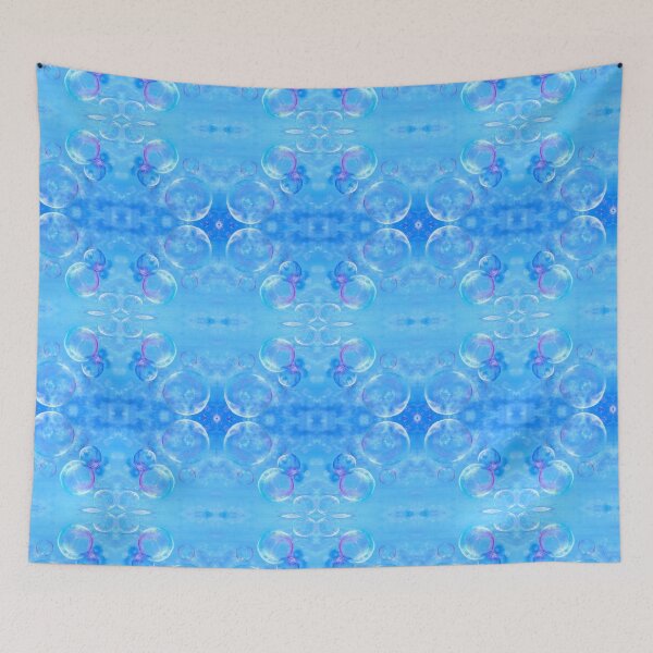 Item preview, Bubbles painted. Blue soap bubbles fly in the clear summer sky designed and sold by Goldstarwork.