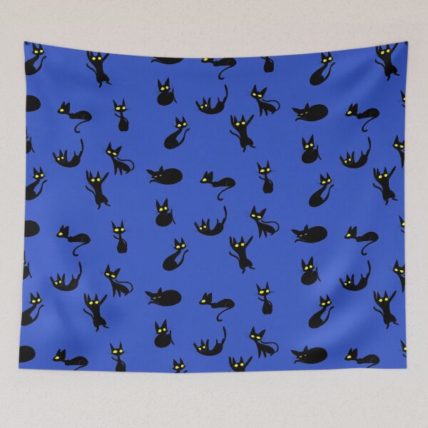 Item preview, Spooky Kitteh Pattern - Blue designed and sold by Miss Mal.