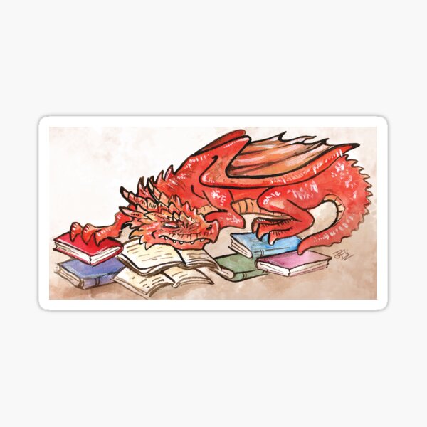 Red BookWyrm Sticker