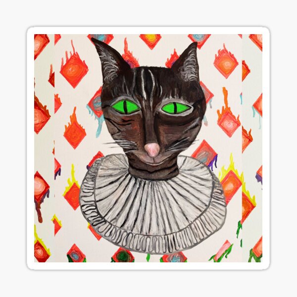 Circus Cat with Ruff Sticker