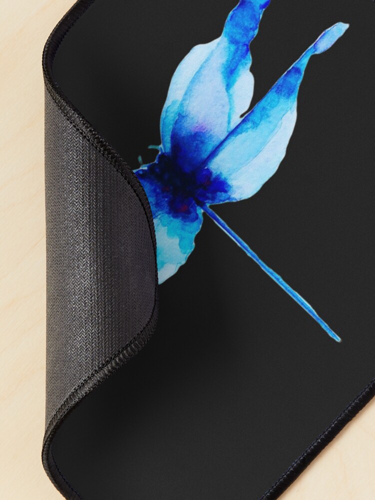 Alternate view of Beautiful Watercolor Abstract Blue Dragonfly Mouse Pad