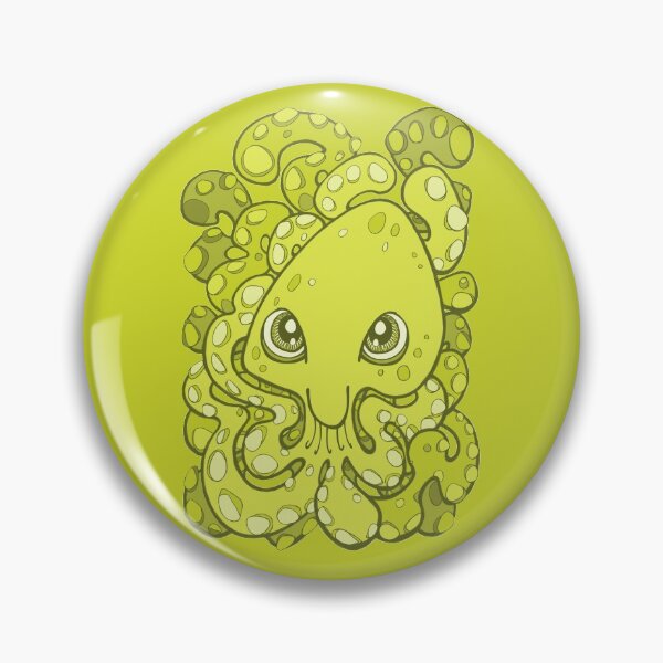 Item preview, Happy Octopus Squid Kraken Cthulhu Sea Creature - Lime Punch Green designed and sold by bignose1977.