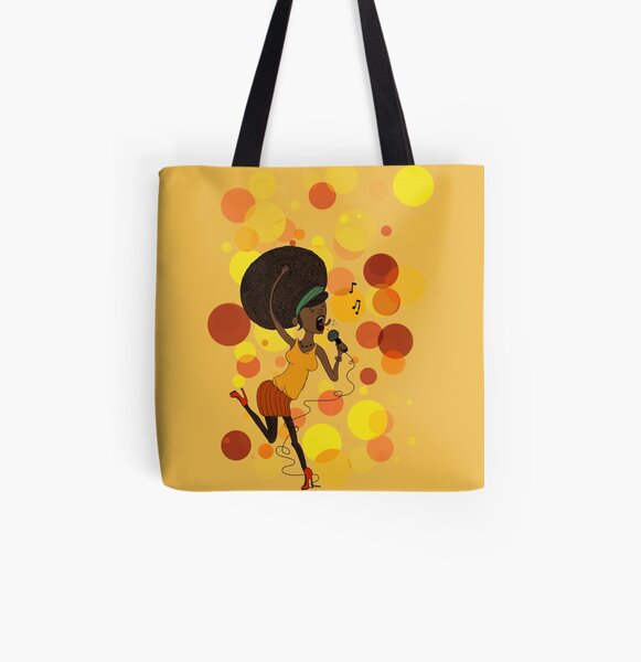 Funky Girl All Over Print Tote Bag