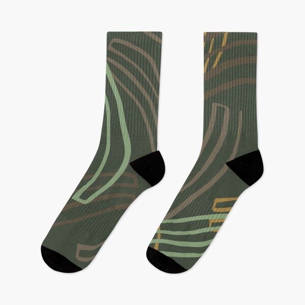 Item preview, Boho natural green curves abstract design designed and sold by romanideco.