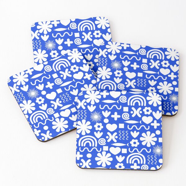 Item preview, Natural Miscellany Pattern in Royal Blue and White designed and sold by kierkegaard.
