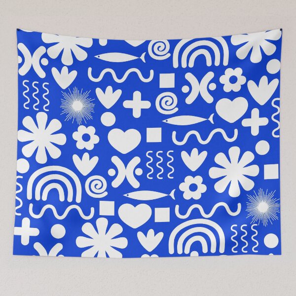Item preview, Natural Miscellany Pattern in Royal Blue and White designed and sold by kierkegaard.