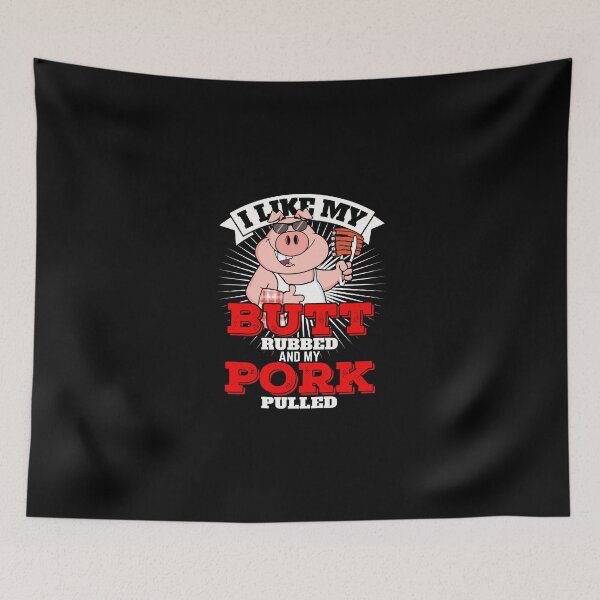 Item preview, I Like My Butt Rubbed My Pork Pulled Funny Pig Long Sleeve designed and sold by iesingc.