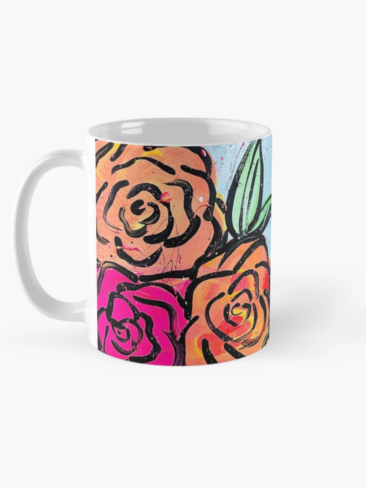 Thumbnail 5 of 6, Coffee Mug, Color Punch Roses designed and sold by RhyAndBlues.