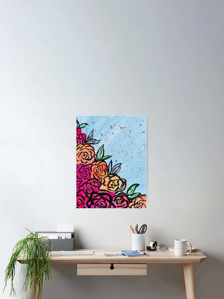 Thumbnail 2 of 3, Poster, Color Punch Roses designed and sold by RhyAndBlues.