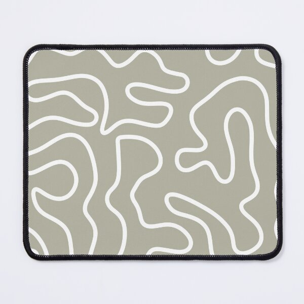 Artikelvorschau, Squiggle Maze Minimalistisches abstraktes Muster in Greige und Weiß entworfen und verkauft von kierkegaard.