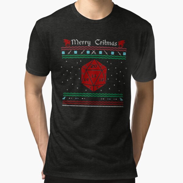 D20 - Merry Critmas Tri-blend T-Shirt