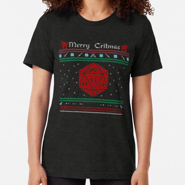 D20 - Merry Critmas Tri-blend T-Shirt