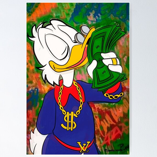 Print Canvas Painting Disney Donald Duck Scrooge Mcduck Home Wall Art Deco  16x20