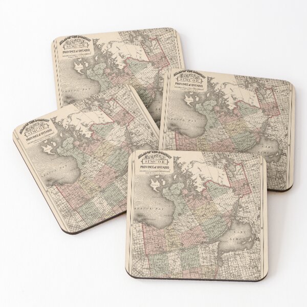 Item preview, 1875 Vintage Map of Simcoe County, Ontario, Canada designed and sold by Gin  Neko.